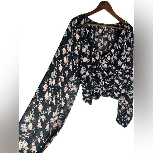 Free People Women’s Final Rose Boho Floral Long Sleeve Blouse - Picture 6 of 16